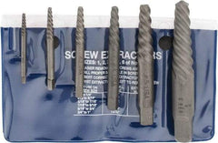 Cleveland - 6 Piece Spiral Flute Screw Extractor Set - Screw Range 3/16 to 1" - Benchmark Tooling