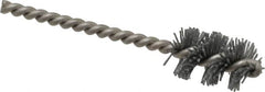 Made in USA - 5/8" Diam Helical Nylon Tube Brush - 0.022" Filament Diam, 1" Brush Length, 3-1/2" OAL, 0.162" Diam Stainless Steel Shank - Benchmark Tooling