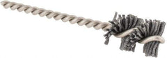 Made in USA - 5/8" Diam Helical Nylon Tube Brush - 0.04" Filament Diam, 1" Brush Length, 3-1/2" OAL, 0.162" Diam Stainless Steel Shank - Benchmark Tooling