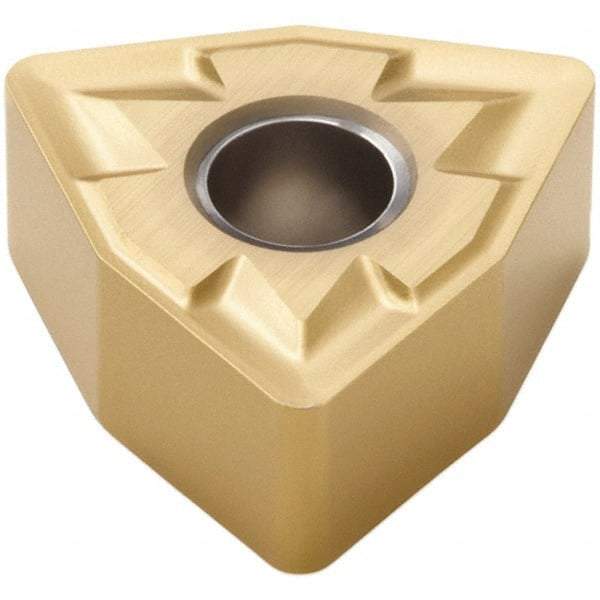 Seco - WNMG333 MR3 Grade CP500 Carbide Turning Insert - TiAlN/TiN Finish, 80° Trigon, 3/8" Inscr Circle, 3/16" Thick, 3/64" Corner Radius - Benchmark Tooling