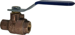 NIBCO - 1/4" Pipe, Full Port, Bronze Standard Ball Valve - 2 Piece, Inline - One Way Flow, FNPT x FNPT Ends, Lever Handle, 600 WOG, 150 WSP - Benchmark Tooling