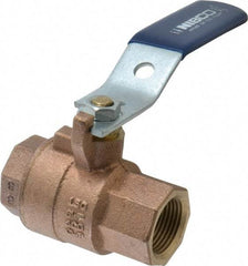 NIBCO - 3/4" Pipe, Full Port, Bronze Standard Ball Valve - 2 Piece, Inline - One Way Flow, FNPT x FNPT Ends, Lever Handle, 600 WOG, 150 WSP - Benchmark Tooling