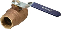NIBCO - 1-1/2" Pipe, Full Port, Bronze Standard Ball Valve - 2 Piece, Inline - One Way Flow, FNPT x FNPT Ends, Locking Lever Handle, 600 WOG, 150 WSP - Benchmark Tooling