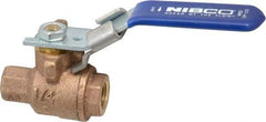 NIBCO - 1/4" Pipe, Full Port, Bronze Standard Ball Valve - 2 Piece, Inline - One Way Flow, FNPT x FNPT Ends, Locking Lever Handle, 600 WOG, 150 WSP - Benchmark Tooling