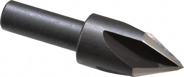 Cleveland - 5/8" Head Diam, 3/8" Shank Diam, 4 Flute 60° High Speed Steel Countersink - Oxide Finish, 2-3/32" OAL, Single End, Straight Shank, Right Hand Cut - Benchmark Tooling