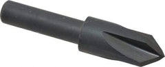 Cleveland - 3/8" Head Diam, 1/4" Shank Diam, 4 Flute 82° High Speed Steel Countersink - Oxide Finish, 1.656" OAL, Single End, Straight Shank, Right Hand Cut - Benchmark Tooling