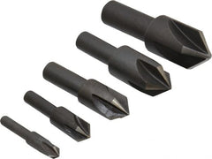 Cleveland - 5 Piece, 1/4 to 3/4" Head Diam, 82° Included Angle, Single End Countersink Set - Benchmark Tooling