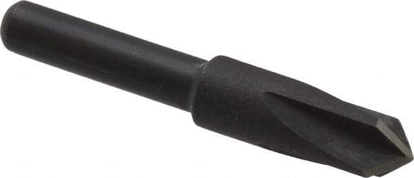 Cleveland - 1/4" Head Diam, 3/16" Shank Diam, 4 Flute 90° High Speed Steel Countersink - Oxide Finish, 1-7/16" OAL, Single End, Straight Shank, Right Hand Cut - Benchmark Tooling