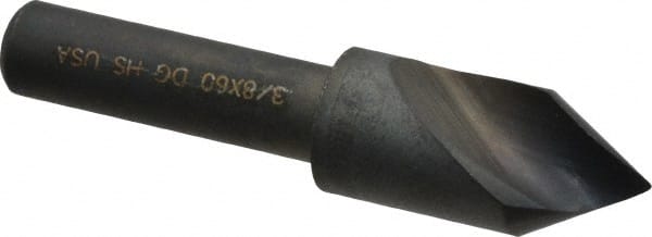 Cleveland - 3/8" Head Diam, 1/4" Shank Diam, 1 Flute 60° High Speed Steel Countersink - Benchmark Tooling