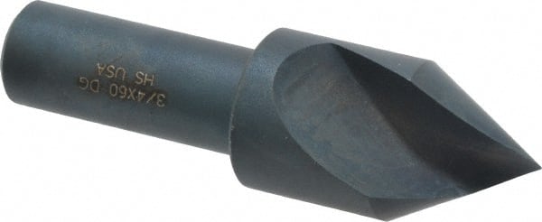 Cleveland - 3/4" Head Diam, 1/2" Shank Diam, 1 Flute 60° High Speed Steel Countersink - Benchmark Tooling