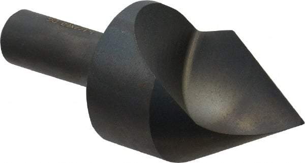 Cleveland - 1-1/4" Head Diam, 1/2" Shank Diam, 1 Flute 60° High Speed Steel Countersink - Oxide Finish, 2-3/4" OAL, Single End, Straight Shank, Right Hand Cut - Benchmark Tooling