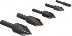 Cleveland - 5 Piece, 1/4 to 3/4" Head Diam, 60° Included Angle, Single End Countersink Set - Benchmark Tooling