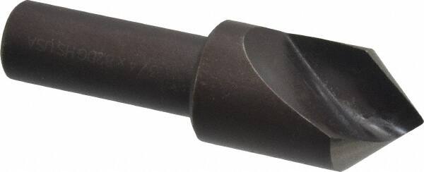 Cleveland - 3/4" Head Diam, 1/2" Shank Diam, 1 Flute 82° High Speed Steel Countersink - Oxide Finish, 2-5/8" OAL, Single End, Straight Shank, Right Hand Cut - Benchmark Tooling