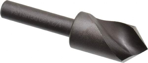 Cleveland - 1/2" Head Diam, 1/4" Shank Diam, 1 Flute 90° High Speed Steel Countersink - Oxide Finish, 1-27/32" OAL, Single End, Straight Shank, Right Hand Cut - Benchmark Tooling