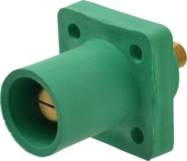 Leviton - 3R NEMA Rated, 600 Volt, 400 Amp, 2 to 4/0 AWG, Male, Threaded Stud, Panel Receptacle - 2.72 Inch Long, Green - Benchmark Tooling