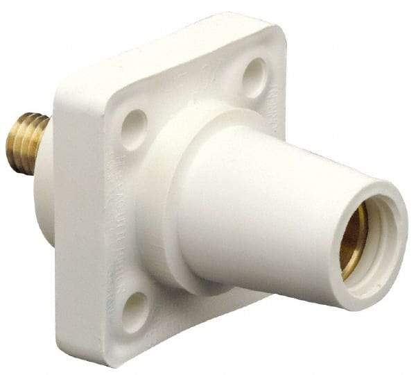 Leviton - 3R NEMA Rated, 600 Volt, 400 Amp, 2 to 4/0 AWG, Female, Threaded Stud, Panel Receptacle - 3.56 Inch Long, White - Benchmark Tooling