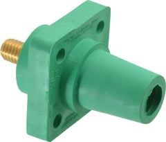 Leviton - 3R NEMA Rated, 600 Volt, 400 Amp, 2 to 4/0 AWG, Female, Threaded Stud, Panel Receptacle - 3.56 Inch Long, Green - Benchmark Tooling