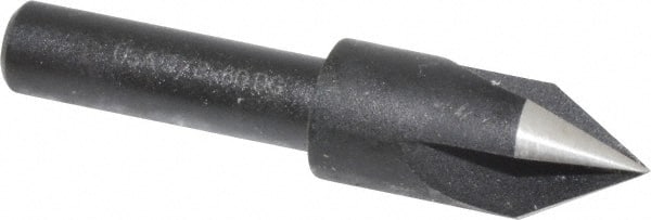 Cleveland - 3/8" Head Diam, 1/4" Shank Diam, 3 Flute 60° High Speed Steel Countersink - Benchmark Tooling