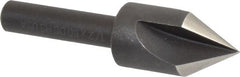 Cleveland - 1/2" Head Diam, 1/4" Shank Diam, 3 Flute 60° High Speed Steel Countersink - Benchmark Tooling
