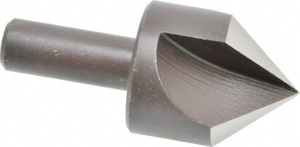 Cleveland - 1-1/4" Head Diam, 1/2" Shank Diam, 3 Flute 82° High Speed Steel Countersink - Oxide Finish, 2-3/4" OAL, Single End, Straight Shank, Right Hand Cut - Benchmark Tooling