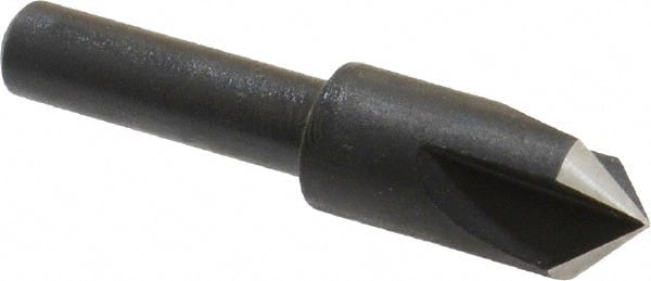 Cleveland - 3/8" Head Diam, 1/4" Shank Diam, 3 Flute 90° High Speed Steel Countersink - Benchmark Tooling