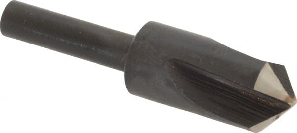 Cleveland - 1/2" Head Diam, 1/4" Shank Diam, 3 Flute 100° High Speed Steel Countersink - Benchmark Tooling