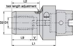 Kennametal - HSK63C Taper Shank, 16mm Hole Diam, Hydraulic Tool Holder/Chuck - 37.6mm Nose Diam, 80mm Projection, 39mm Clamp Depth, 15,000 RPM, Through Coolant - Exact Industrial Supply