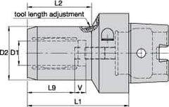 Kennametal - HSK63C Taper Shank, 16mm Hole Diam, Hydraulic Tool Holder/Chuck - 37.6mm Nose Diam, 80mm Projection, 39mm Clamp Depth, 15,000 RPM, Through Coolant - Exact Industrial Supply