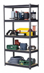 Edsal - 5 Shelf Starter Heavy-Duty Open Steel Shelving - 1,000 Lb Capacity, 48" Wide x 72" High x 18" Deep, Gray - Benchmark Tooling