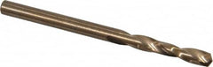 Cleveland - #27 135° Spiral Flute Cobalt Screw Machine Drill Bit - Oxide/Gold Finish, Right Hand Cut, 1" Flute Length, 2-1/16" OAL, Split Point, Straight Shank - Benchmark Tooling