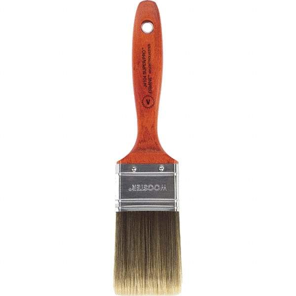 Wooster Brush - 2" Flat Nylon/Polyester Varnish Brush - 2-11/16" Bristle Length, 5-1/2" Wood Beavertail Handle - Benchmark Tooling