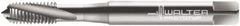 Walter-Prototyp - #12-28 UNF 3 Flute 3B Modified Bottoming Spiral Flute Tap - Cobalt, Bright Finish, 80mm OAL, Right Hand Flute, Right Hand Thread, Series 23400 - Exact Industrial Supply