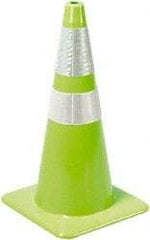 PRO-SAFE - 36" High, Lime Rigid Traffic Cone - 15" Base Width, 10 Lb, PVC - Benchmark Tooling