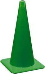 PRO-SAFE - 28" High, Lime Rigid Traffic Cone - 14" Base Width, 7 Lb, PVC - Benchmark Tooling
