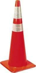 PRO-SAFE - 36" High, Orange Rigid Traffic Cone - 15" Base Width, 10 Lb, PVC - Benchmark Tooling