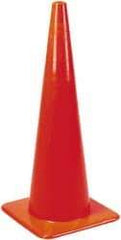 PRO-SAFE - 36" High, Orange Rigid Traffic Cone - 15" Base Width, 10 Lb, PVC - Benchmark Tooling