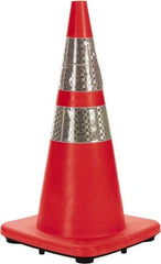 PRO-SAFE - 28" High, Orange Rigid Traffic Cone - 14" Base Width, 7 Lb, PVC - Benchmark Tooling
