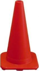 PRO-SAFE - 18" High, Orange Rigid Traffic Cone - 12" Base Width, 3 Lb, PVC - Benchmark Tooling