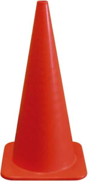 PRO-SAFE - 28" High, Orange Traffic Cone with Base - 13" Base Width, 5 Lb, PVC - Benchmark Tooling