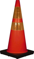 PRO-SAFE - 28" High, Orange Traffic Cone with Base - 14" Base Width, 7 Lb, PVC - Benchmark Tooling