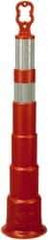 PRO-SAFE - 42" High x 8" Wide Reflective Trim Line Channelizer Post - High Density Polyethylene (HDPE), 4 Lbs, Orange - Benchmark Tooling