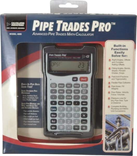 Calculated Industries - 58 Function Pipe Trades Industrial Calculator - 5.6299 Inch Long x 3 Inch Wide - Benchmark Tooling