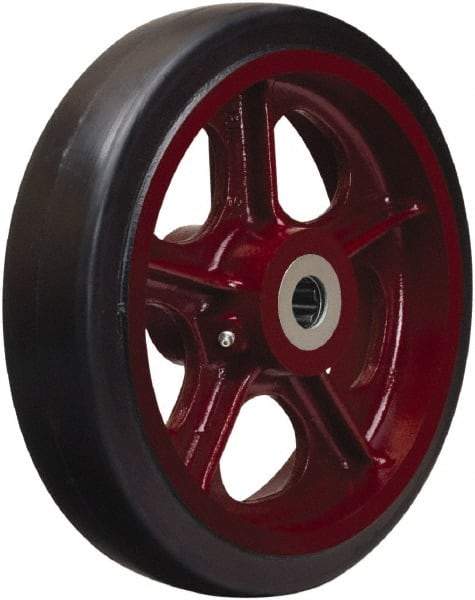 Hamilton - 12 Inch Diameter x 2-1/2 Inch Wide, Rubber on Cast Iron Caster Wheel - 900 Lb. Capacity, 3-1/4 Inch Hub Length, 1-1/4 Inch Axle Diameter, Straight Roller Bearing - Benchmark Tooling