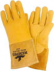 MCR Safety - Size L Unlined Goatskin Welding Glove - 9" OAL, Gauntlet Cuff, Wing Thumb, For MIG/TIG - Benchmark Tooling