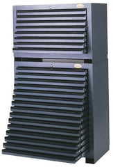 Huot - 8 Drawer, Super Cutting Tool Cabinet - Steel, 34" Wide x 19-1/8" Deep x 23-1/8" High, Gray - Benchmark Tooling