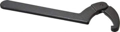 Proto - 4-1/2" to 6-1/4" Capacity, Black Oxide Finish, Adjustable Hook Spanner Wrench - 12-1/8" OAL, 1/4" Hook Pin Height - Benchmark Tooling