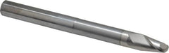 SGS - 3/8" Diam, 1/2" LOC, 2 Flute Solid Carbide Ball End Mill - TiB2 Finish, Single End, 4" OAL, 3/8" Shank Diam, Spiral Flute - Benchmark Tooling