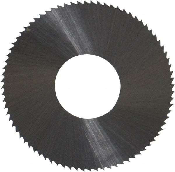 Controx - 1" Diam x 0.01" Blade Thickness x 3/8" Arbor Hole Diam, 80 Tooth Slitting and Slotting Saw - Arbor Connection, Right Hand, Uncoated, High Speed Steel, Concave Ground - Benchmark Tooling