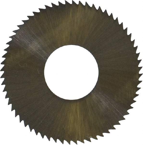 Controx - 1" Diam x 0.014" Blade Thickness x 3/8" Arbor Hole Diam, 64 Tooth Slitting and Slotting Saw - Arbor Connection, Right Hand, Uncoated, High Speed Steel, Concave Ground - Benchmark Tooling