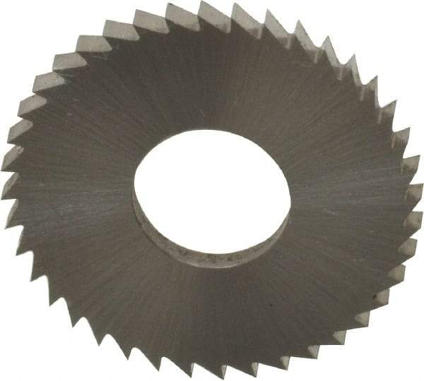 Controx - 1" Diam x 0.0781" Blade Thickness x 3/8" Arbor Hole Diam, 40 Tooth Slitting and Slotting Saw - Arbor Connection, Right Hand, Uncoated, Cobalt, Concave Ground, Contains Keyway - Benchmark Tooling